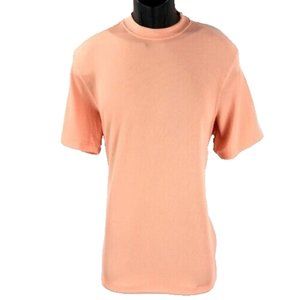 🌟HP🌟 Log-in Uomo Dressy T-Shirt Peach for Men Crew Neck Ribbed Corded